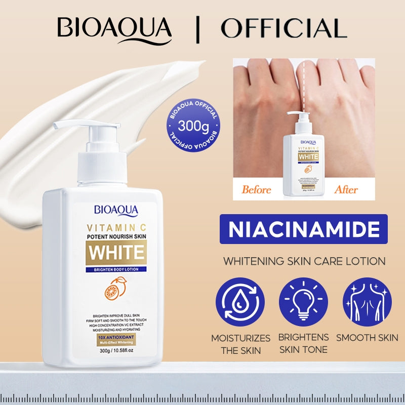 BIOAOUA Vitamin C Whitening Body Lotion Permanent Whitening Moisturizing Remove Melanin 300g
