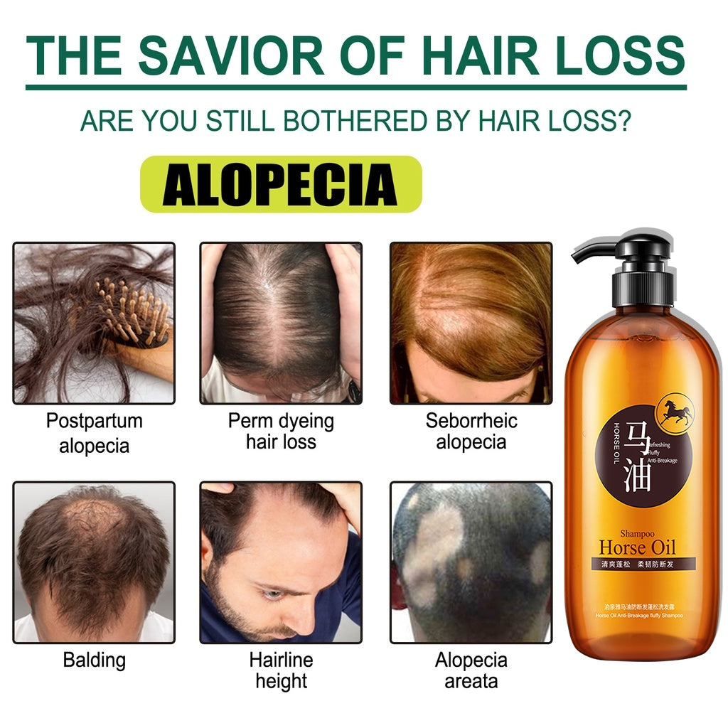 BIOAOUA Horse Oil Smooth And Moisturizing Shampoo Dandruff Anti-itching Conditioner Care Hair 300g