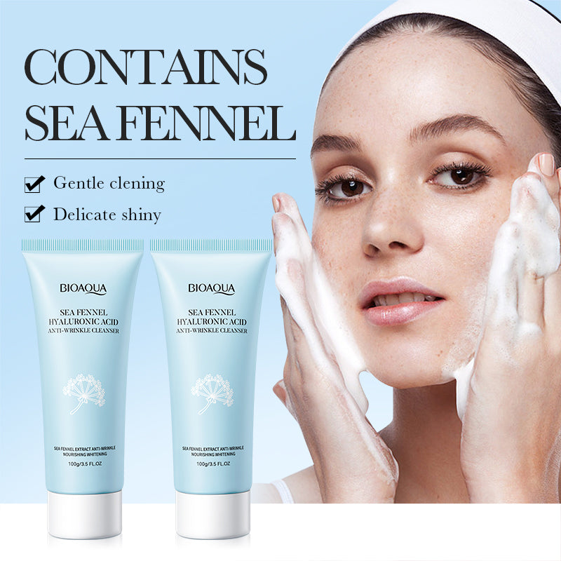 BIOAOUA Sea Fennel Facial Set Cleanser Essence Milk Face Cream Toner Essence Liquid