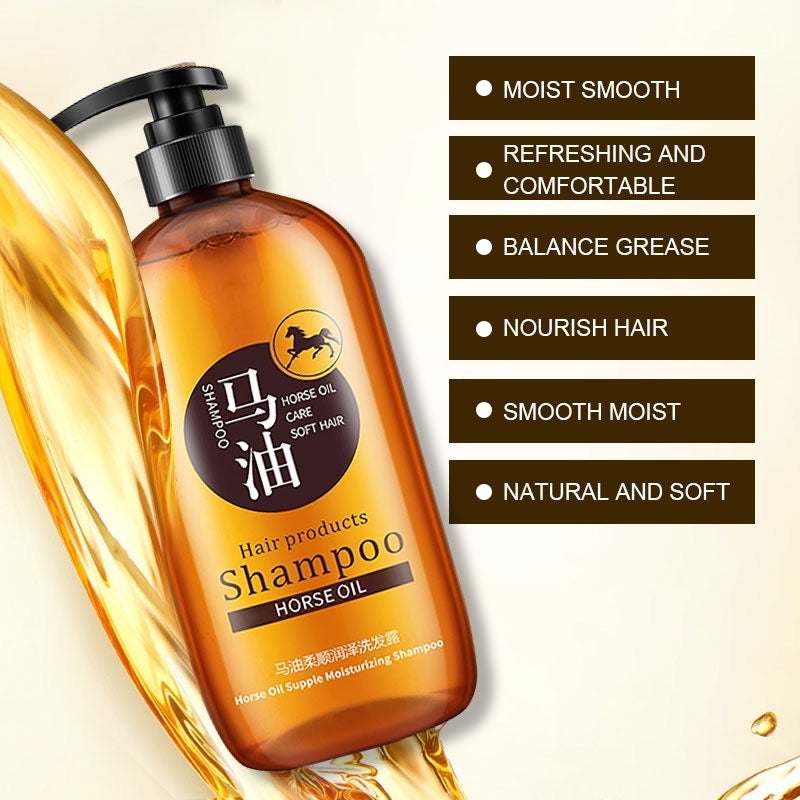 BIOAOUA Horse Oil Smooth And Moisturizing Shampoo Dandruff Anti-itching Conditioner Care Hair 300g