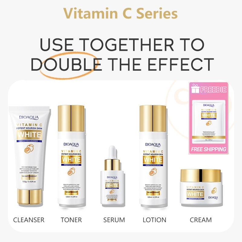 BIOAOUA Vitamin C Whitening Brightening Facial Moisturizing Skin Care Kits