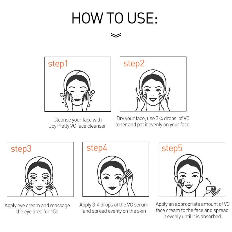 BIOAOUA Vitamin C Whitening Brightening Facial Moisturizing Skin Care Kits