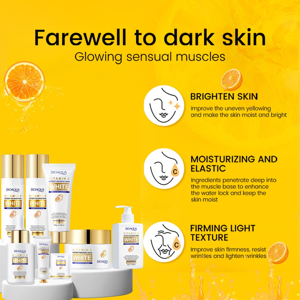 BIOAOUA Vitamin C Whitening Brightening Facial Moisturizing Skin Care Kits